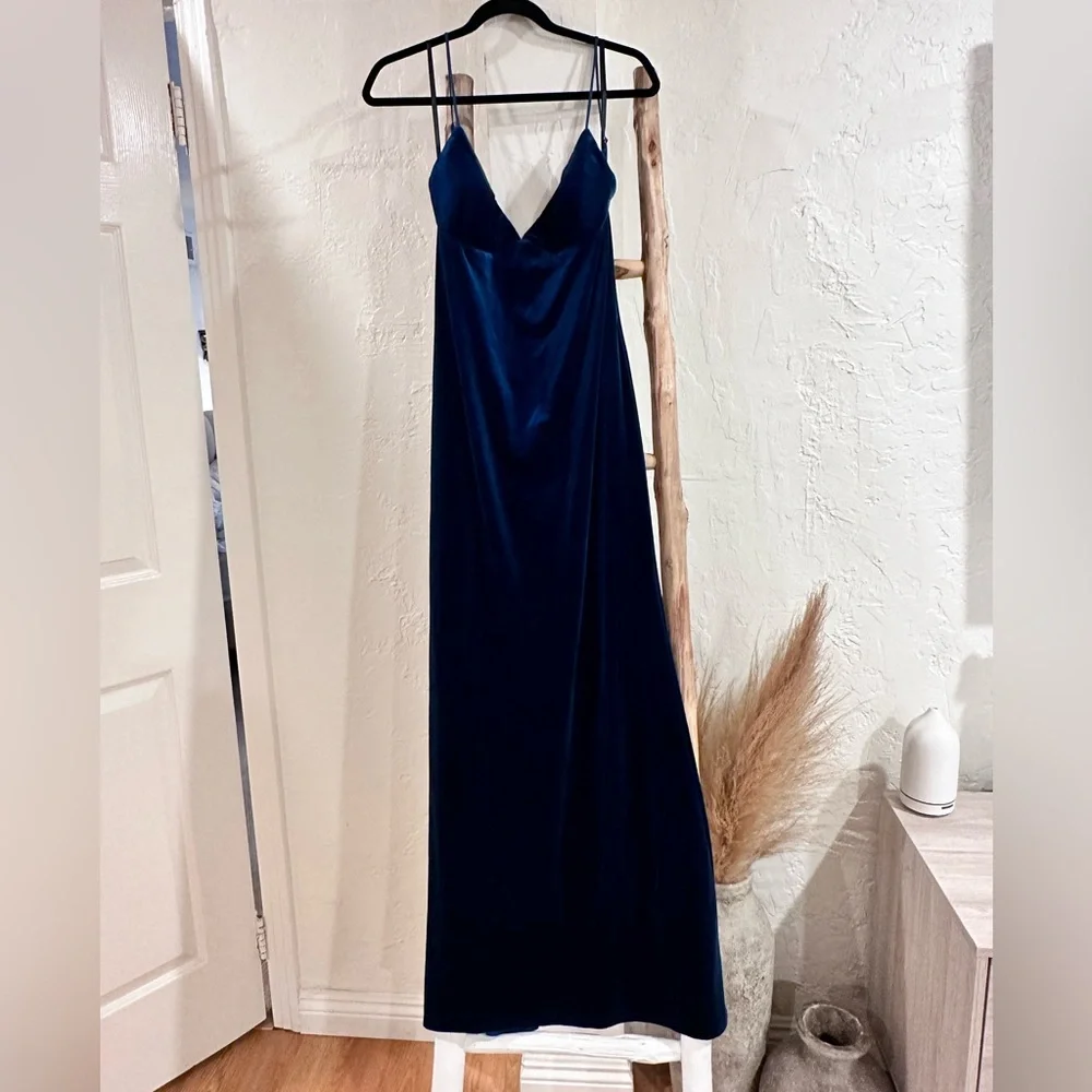 Katie May Ariel Velvet Gown Maxi Dress in Navy Blue Size XL - Picture 6 of 11